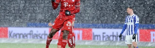 开云-【德甲】莱万失点科芒幸运球破门 拜仁雪战1比0赫塔